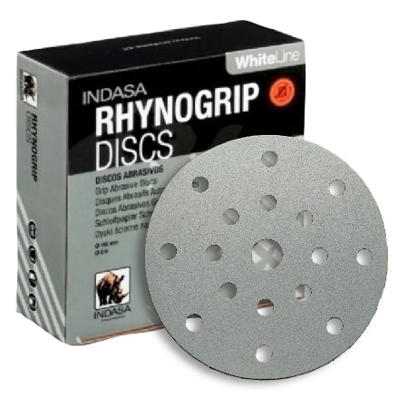 INDASA 6" Rhynogrip WhiteLine 17-Hole Vacuum Sanding Discs (fits Festool), 69-17 Series
