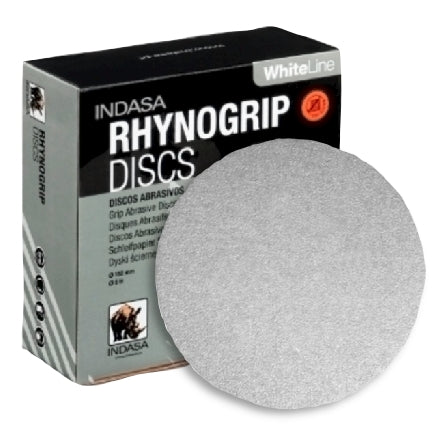 INDASA 6" Rhynogrip WhiteLine Solid Sanding Discs, 61 Series