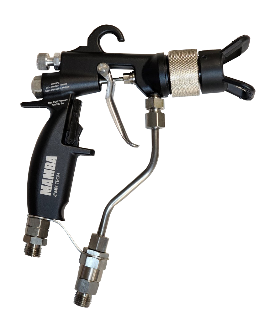Pistola pulverizadora manual sin aire asistida por aire MAMBA® Mix-Tech con boquilla reversible