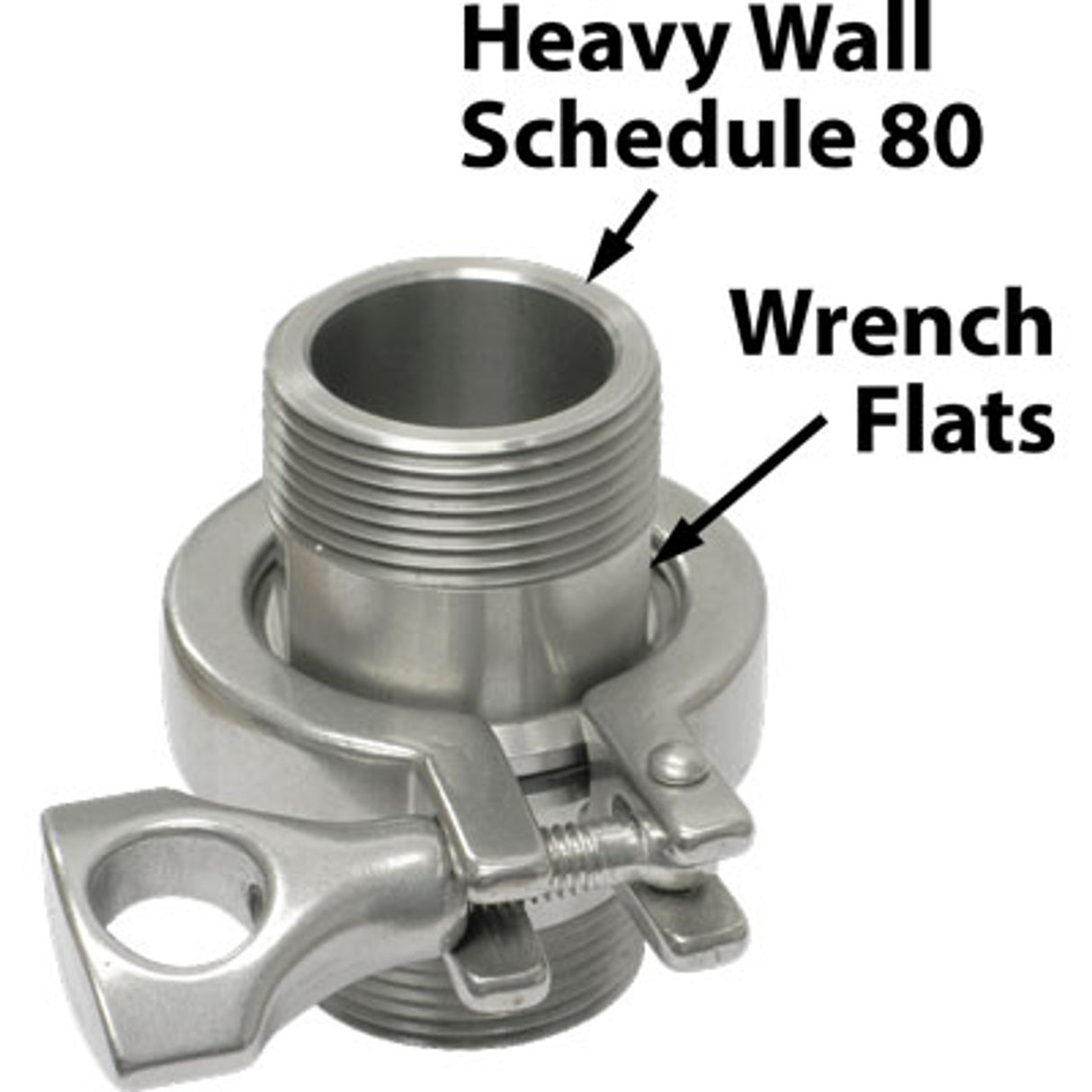 Pirate Brand - Quick Removal Coupling (Sanitary Clamp Style) Union, 1-1/4" MNPT, Complete