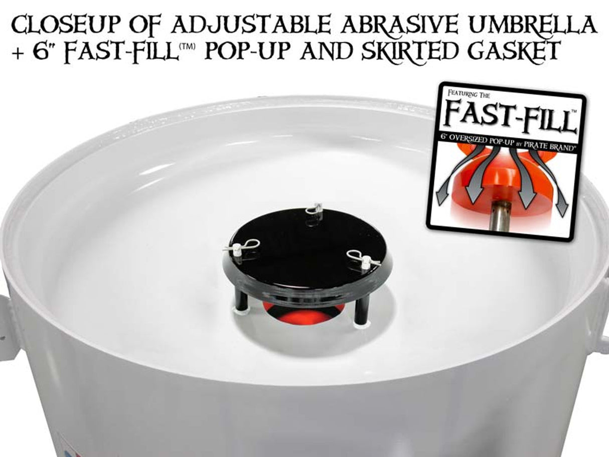 Pirate Brand, S-Series - 20 CU FT., SINGLE OUTLET, W/ ABRASIVE CUT-OFF (Cord Mounted) - Blast Pot, Stationary, Pressure HOLD System, 12VDC Electric Controls