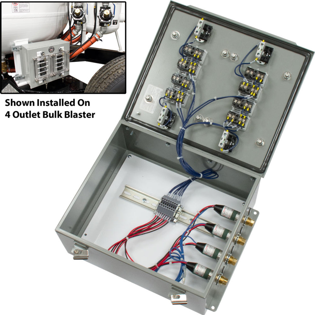 Pirate Brand - Schmidt Mfg Style, Four Outlet Timer Control Box w/ Key Reset For 4 Outlet Blasters