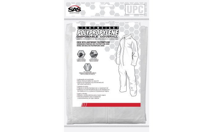 SAS Safety Corp. Polypropylene Disposable Crew Coverall
