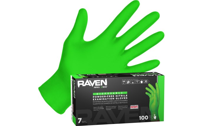 SAS Safety Corp. Raven® InVue Powder-Free Exam Grade Nitrile Disposable Gloves - 7 Mil