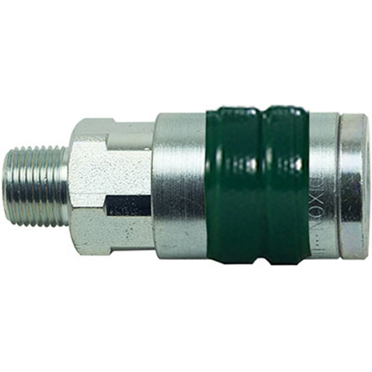 Pirate Brand - BULLARD®, Free Air Pump Quick-Disconnect Coupler, 1/2" Industrial Interchange, 3/8" NPT Thread, Flow-Through (Green Band)