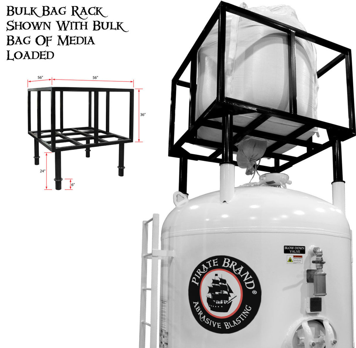 Pirate Brand - Bulk Bag Rack 56" x 56" x 36" (For 160 cu ft Bulk Pots)