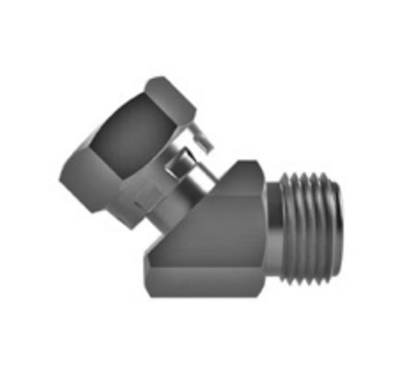Hosco SST Stainless Steel Fittings and Adaptors, Thread x Thread Elbow, Female Straight x Male Straight 45°