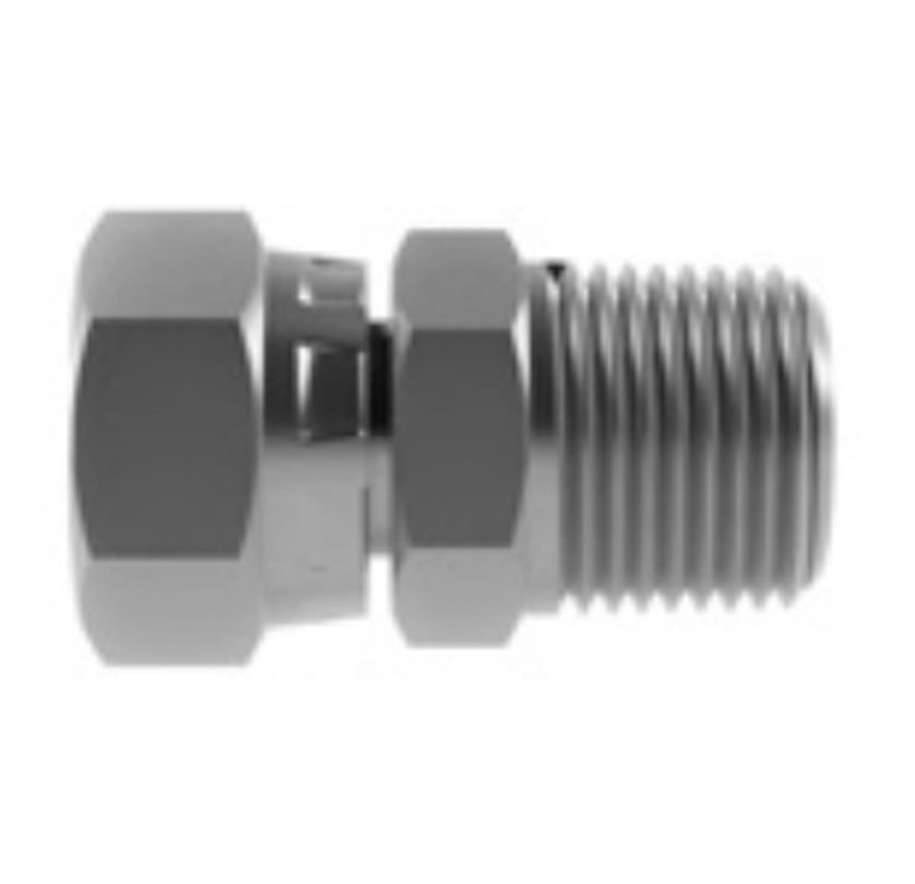 Hosco SST Stainless Steel Fittings and Adaptors, Thread x Thread Straights, Female Straight x Male Tapered