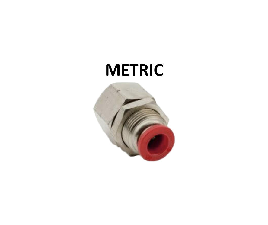 Hosco Push to Connect Fittings, Metric, Female Bulkhead (Various Size Options)