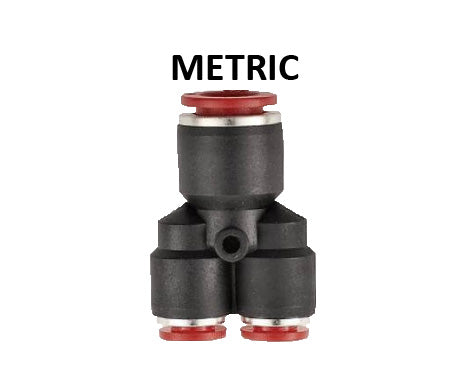 Hosco Push to Connect Fittings, Metric, PTC Reducer Y (Various Size Options)