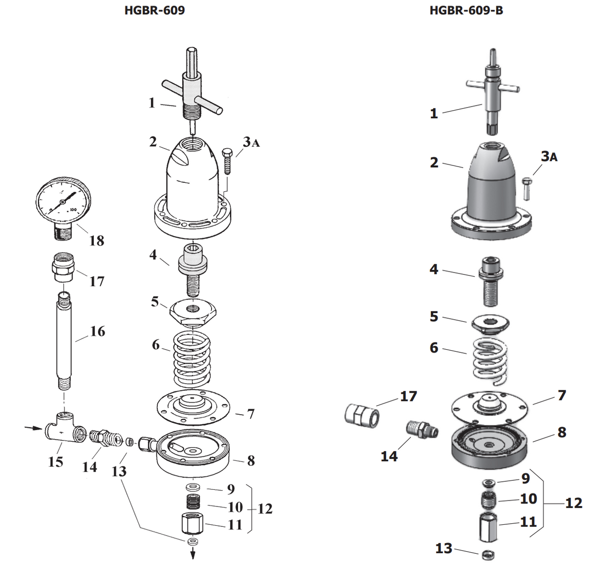 DeVilbiss HGBR-609 Back Pressure Fluid Regulator