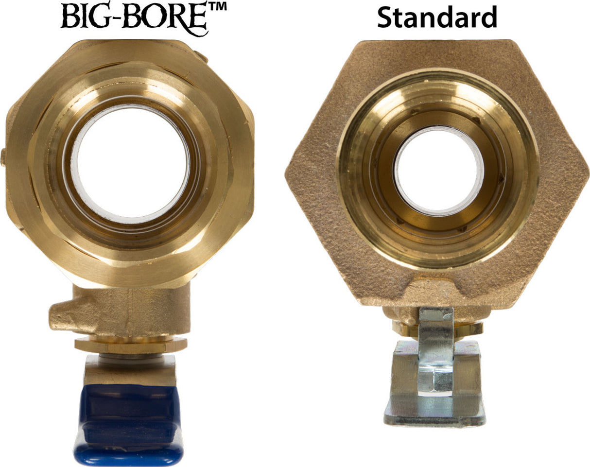 Pirate Brand - Ball Valve, Union End, 1-1/4" BIG-BORE™, w/ Half Handle