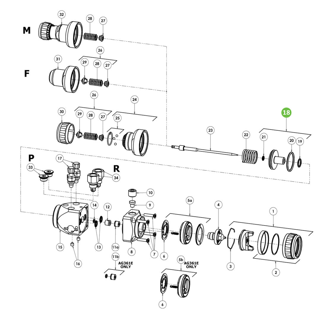 DeVilbiss SPA-6X-K Piston & Seal Kit