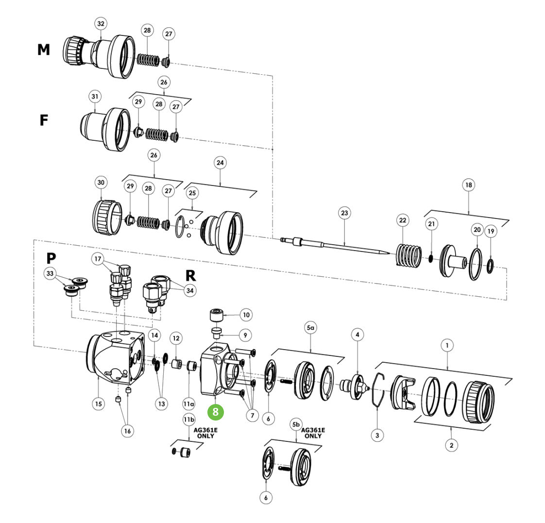 DeVilbiss SPA-150-K Head for AG-361 Automatic Gun