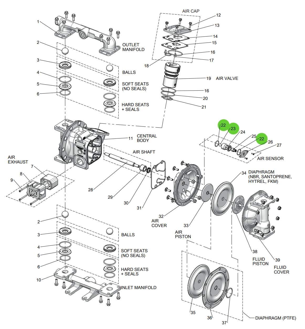Samoa UP10R-AM-200 Air Sensor Seals Kit