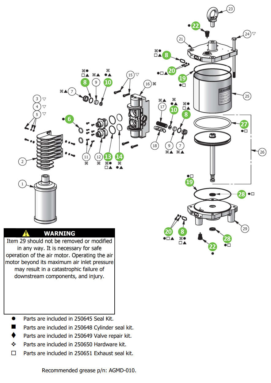 Binks 250731 AX160 Repair Kit