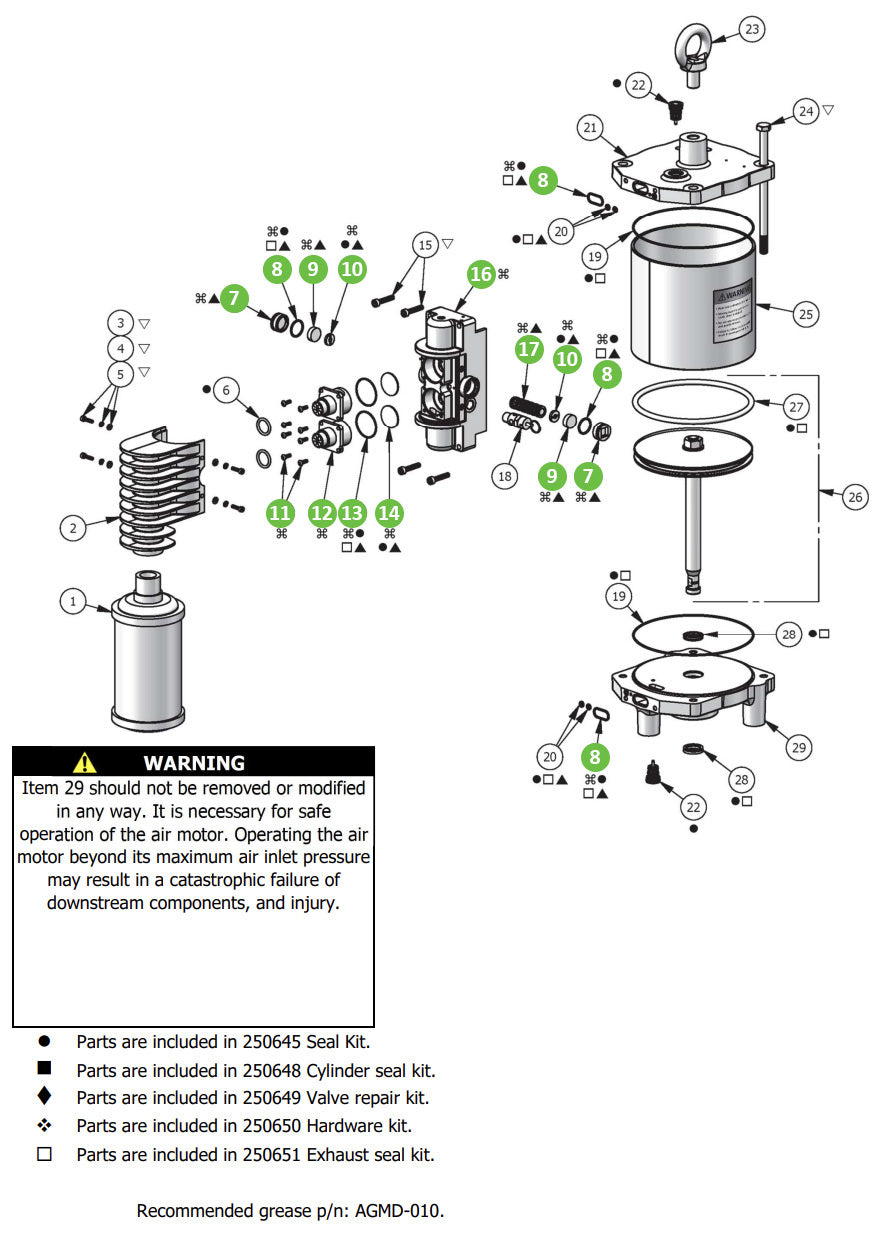 Binks 193818 Small Air Valve Assembly, Long Stroke
