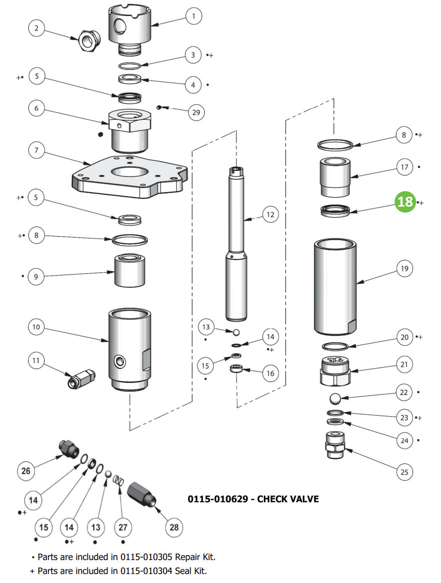 Binks 0115-010163 FX12 Lower U-Cup Seal