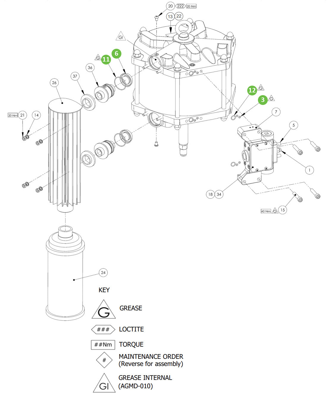 Binks 250682 Air Motor Overhaul Kit