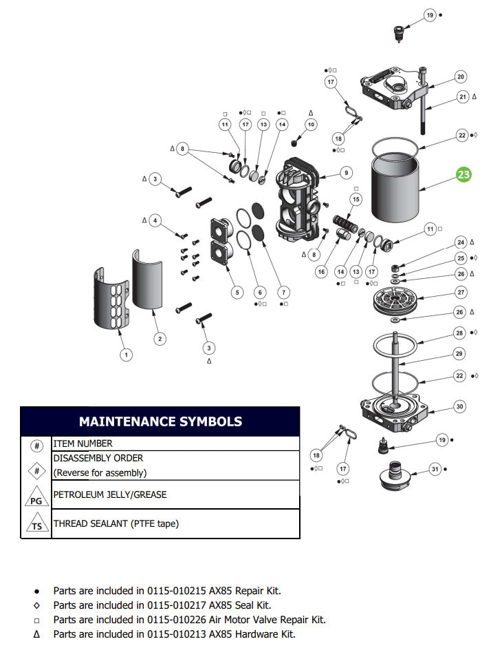 Binks 0115-010003 Cylinder, 85mm