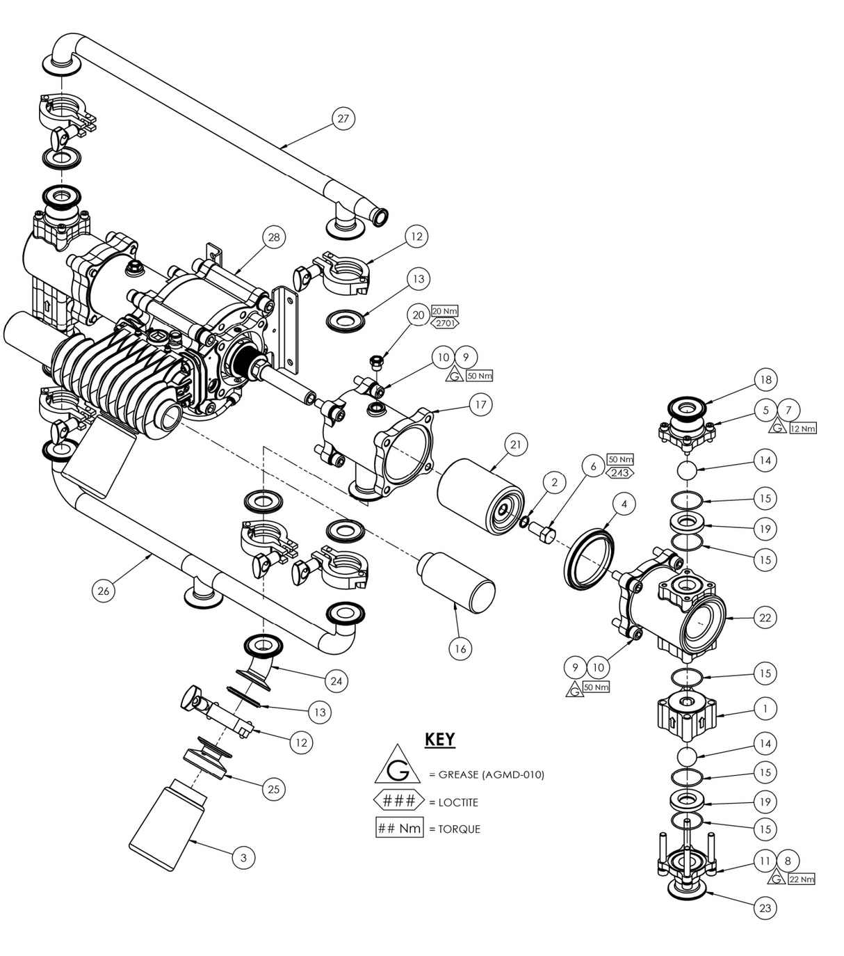 Binks 194178 Maple 15 AFP Pump Outlet Cylinder Machining