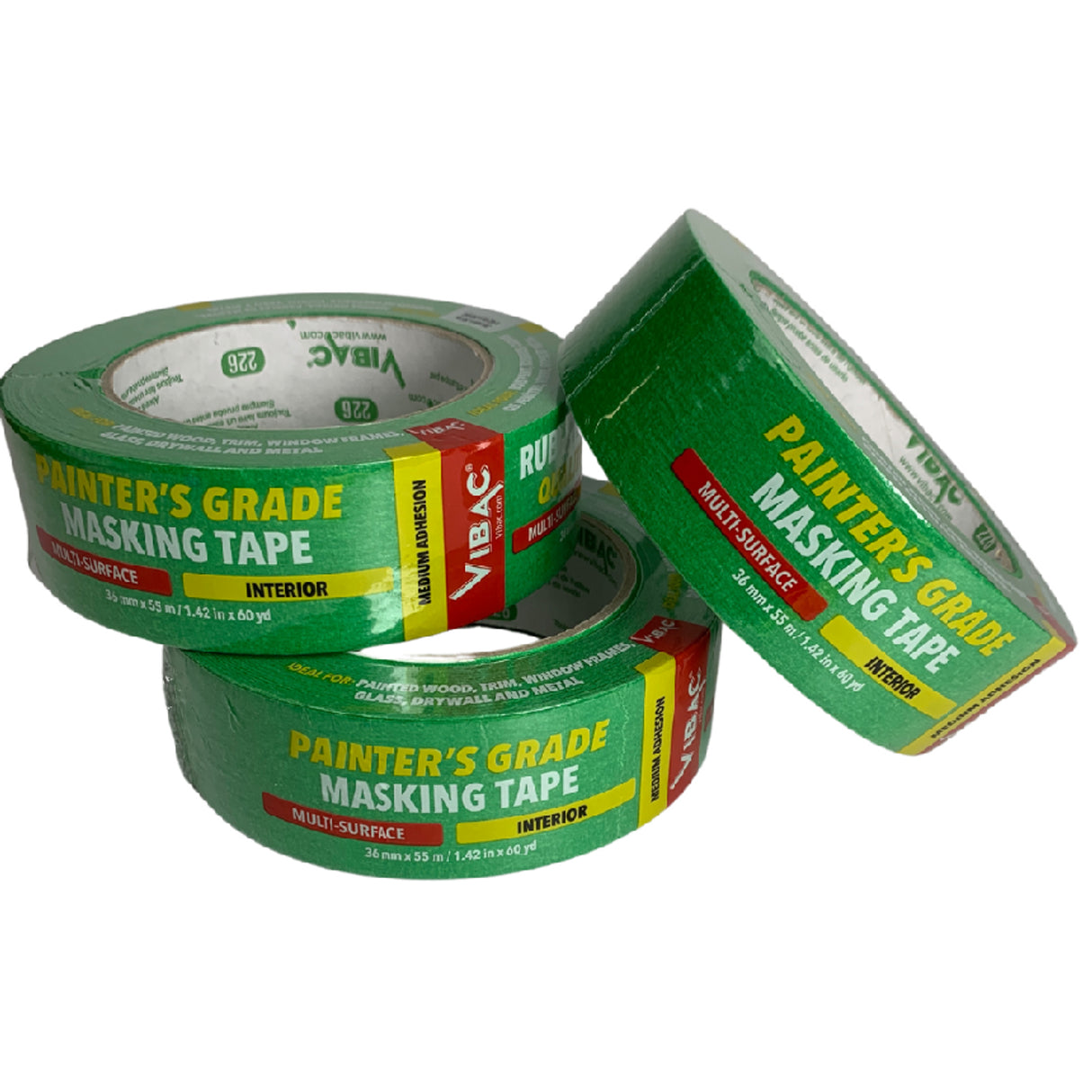 Vibac® Painter's Tape, Interior, 36mm x 55m, 3pk