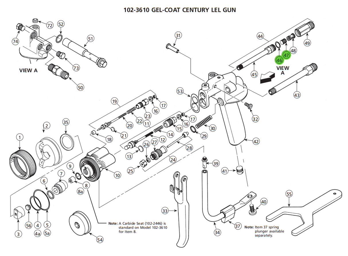 Binks 106-1175 Catalyst Filter Repair Kit For Century LEL Gun Assemblies