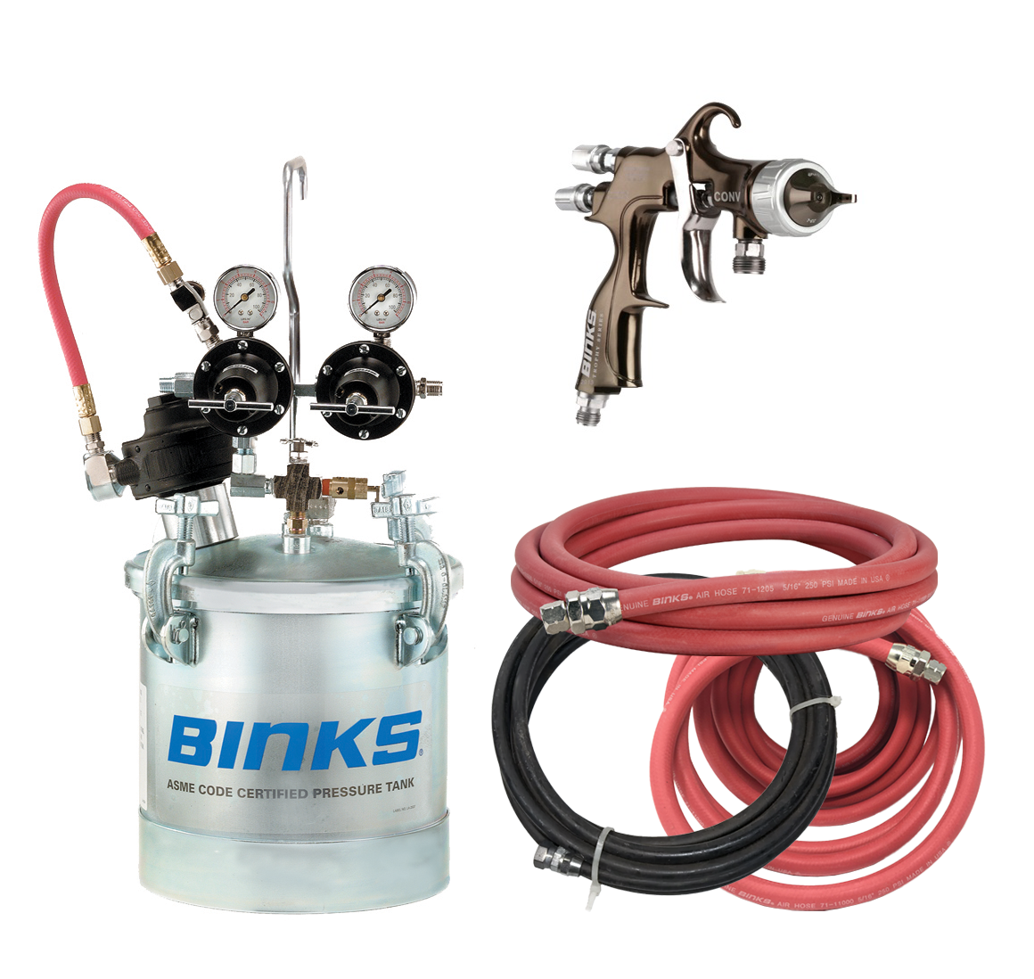 Deluxe Boat Sprayers Kit With Binks Trophy Gun, Pressure Tank, And Hoses