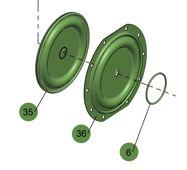 SAMOA UPXXR-WP-00Z Diaphragm Kit, Two-Part (PTFE + Santoprene Backer)