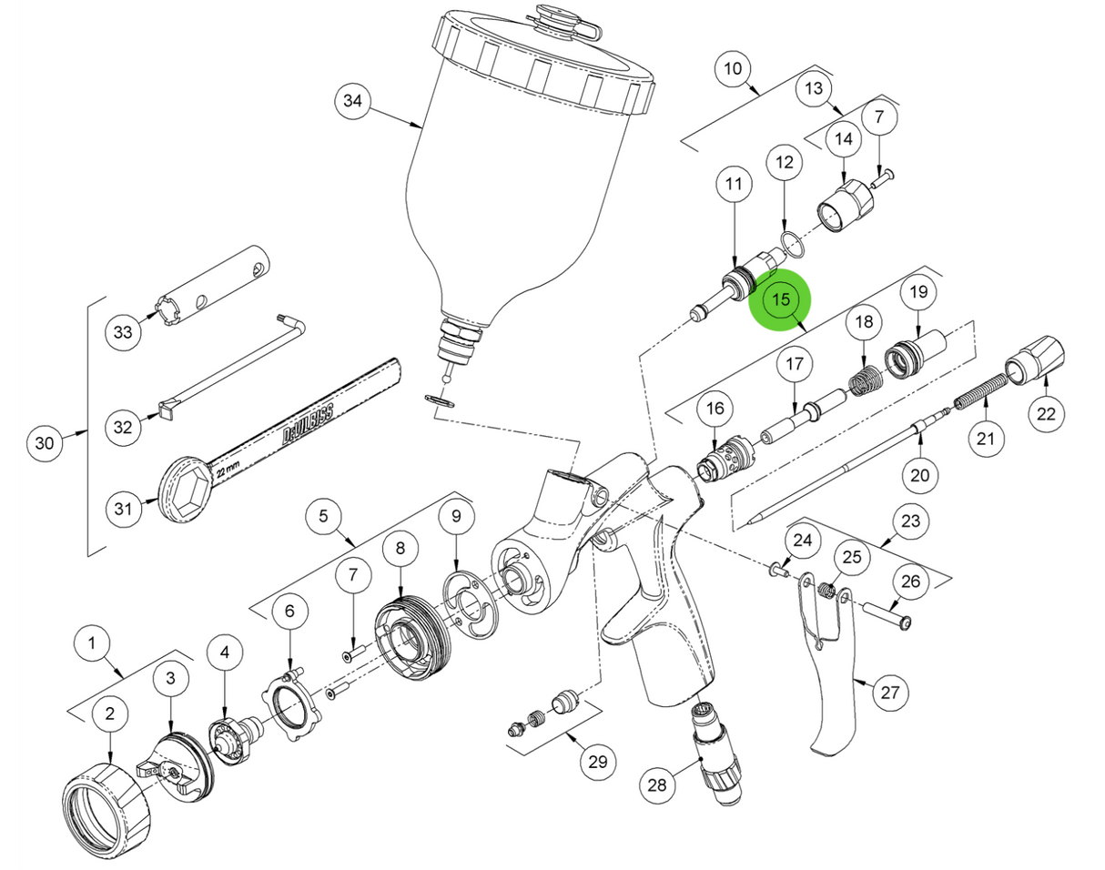 Binks DVXK-405 Air Valve Assembly Kit