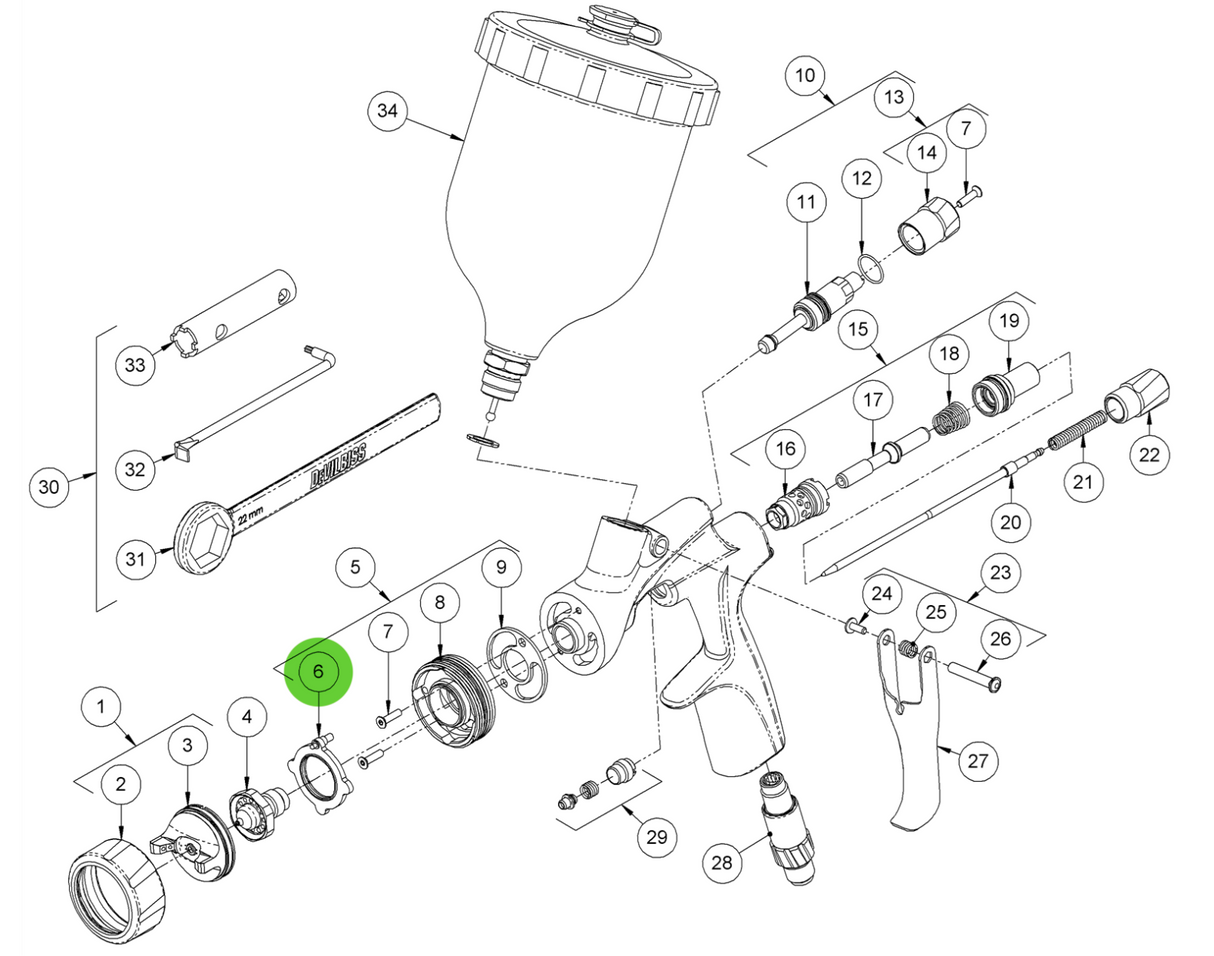 Binks DVXK-402 Indexing Baffle Plate Kit
