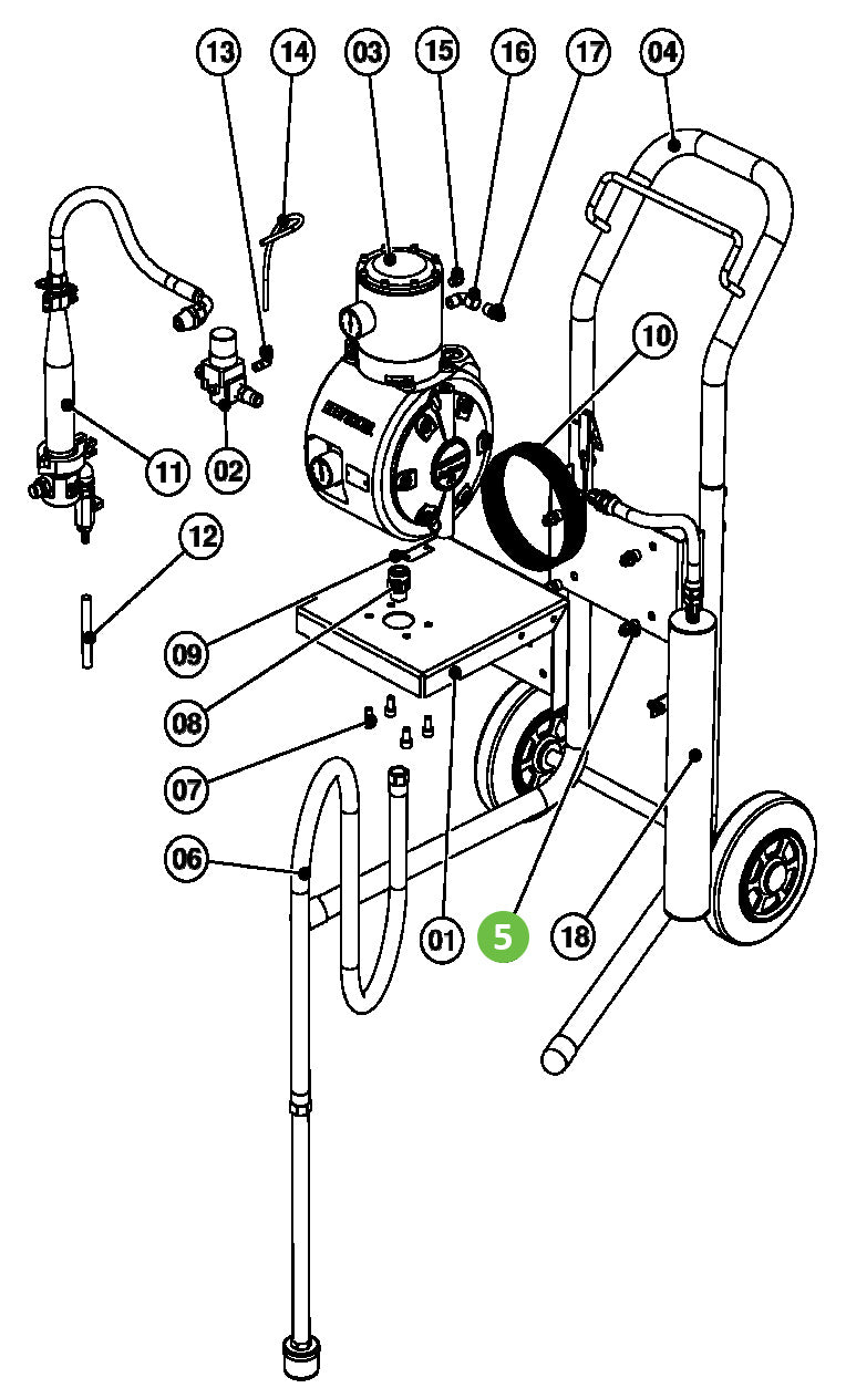 Binks DXK-101 Screw Kit for Cart
