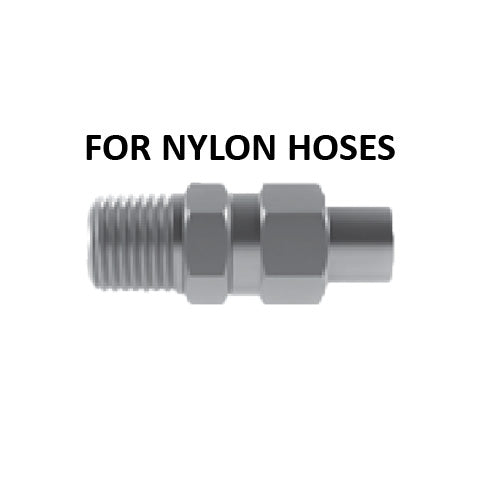 Hosco Hose and Tubing Connectors, No Spring Guard Tapered Straight, For Nylon Hoses (Various Size Options)