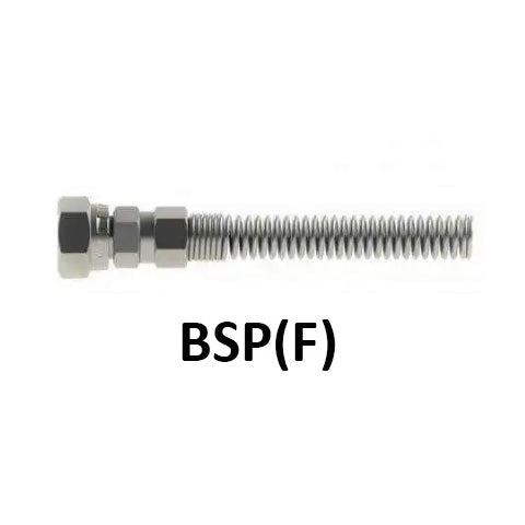 Hosco Hose and Tubing Connectors, Spring Guard Straight, BSP(F) (Various Size Options)