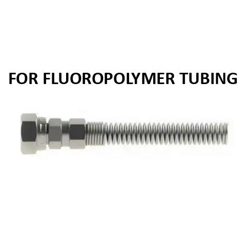 Hosco Hose and Tubing Connectors, Spring Guard Straight, For Fluoropolymer Tubing (Various Size Options)