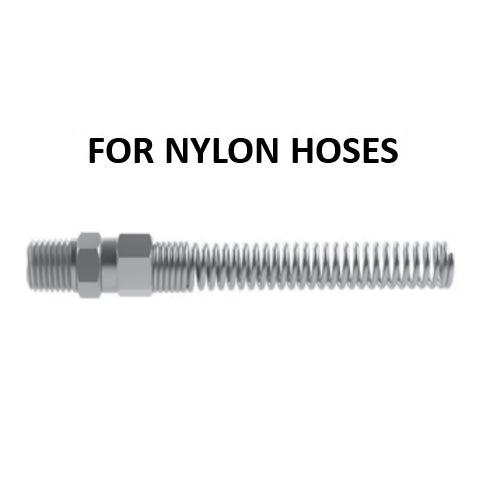 Hosco Hose and Tubing Connectors, Spring Guard Tapered Straight, For Nylon Hoses (Various Size Options)