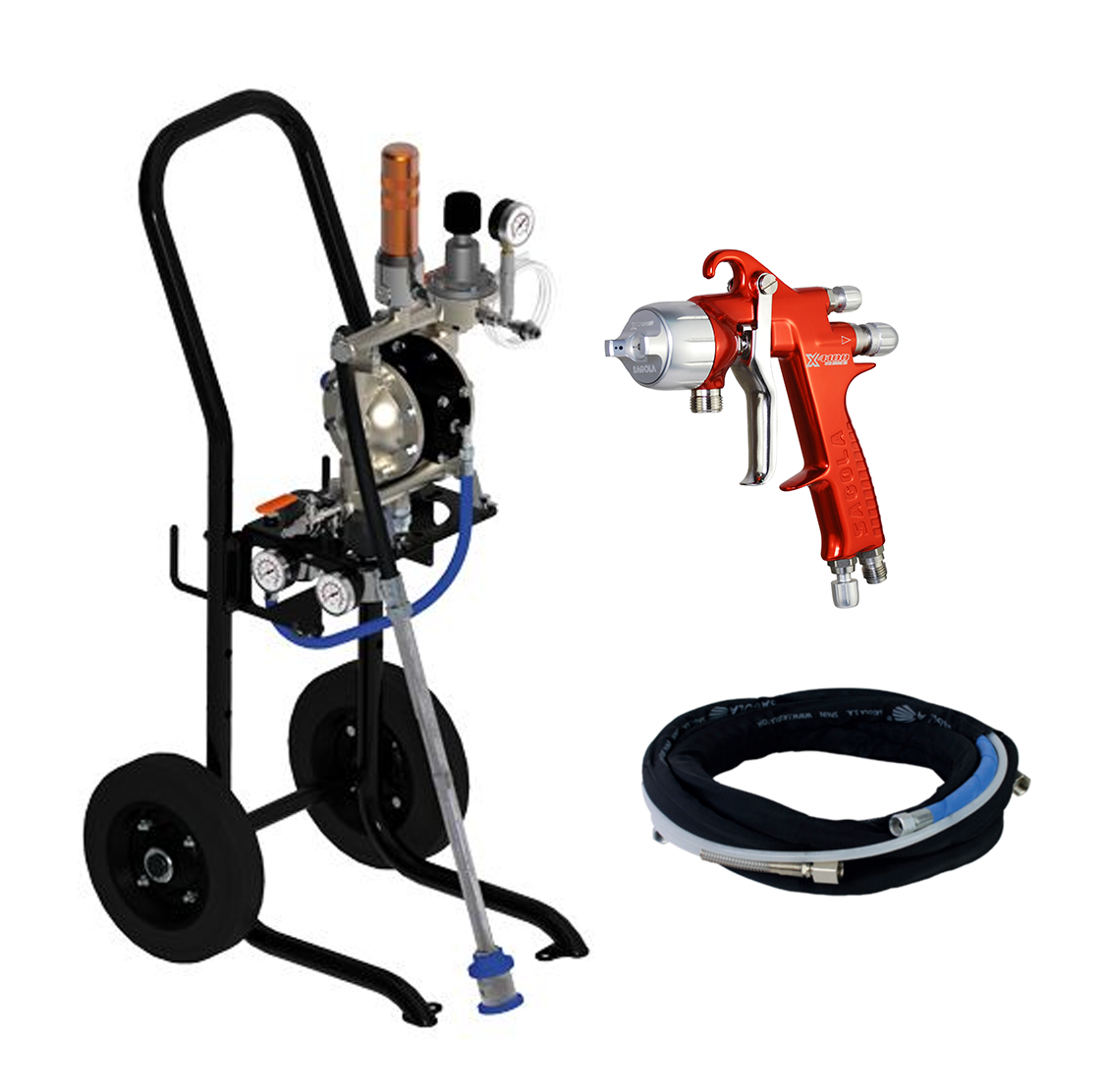 Sagola KARA Double Diaphragm Air Spray Pump Pack With X 4100 Spray Gun