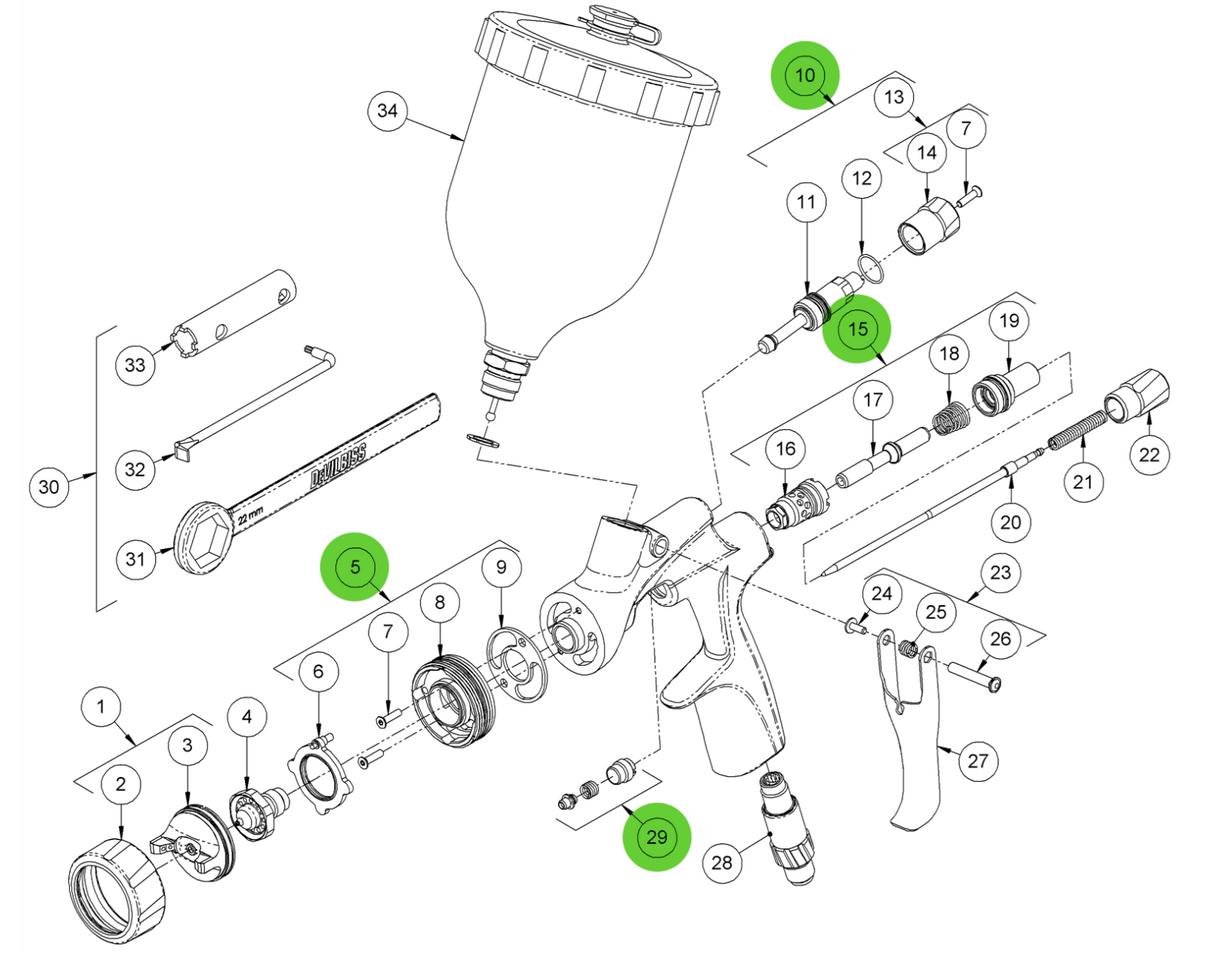 Binks DVXP & DVXG Major Service Kit