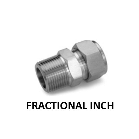 Hosco 316 Stainless Steel Compression & Instrumentation Fittings, Male Connector, Fractional Inch (Various Size Options)