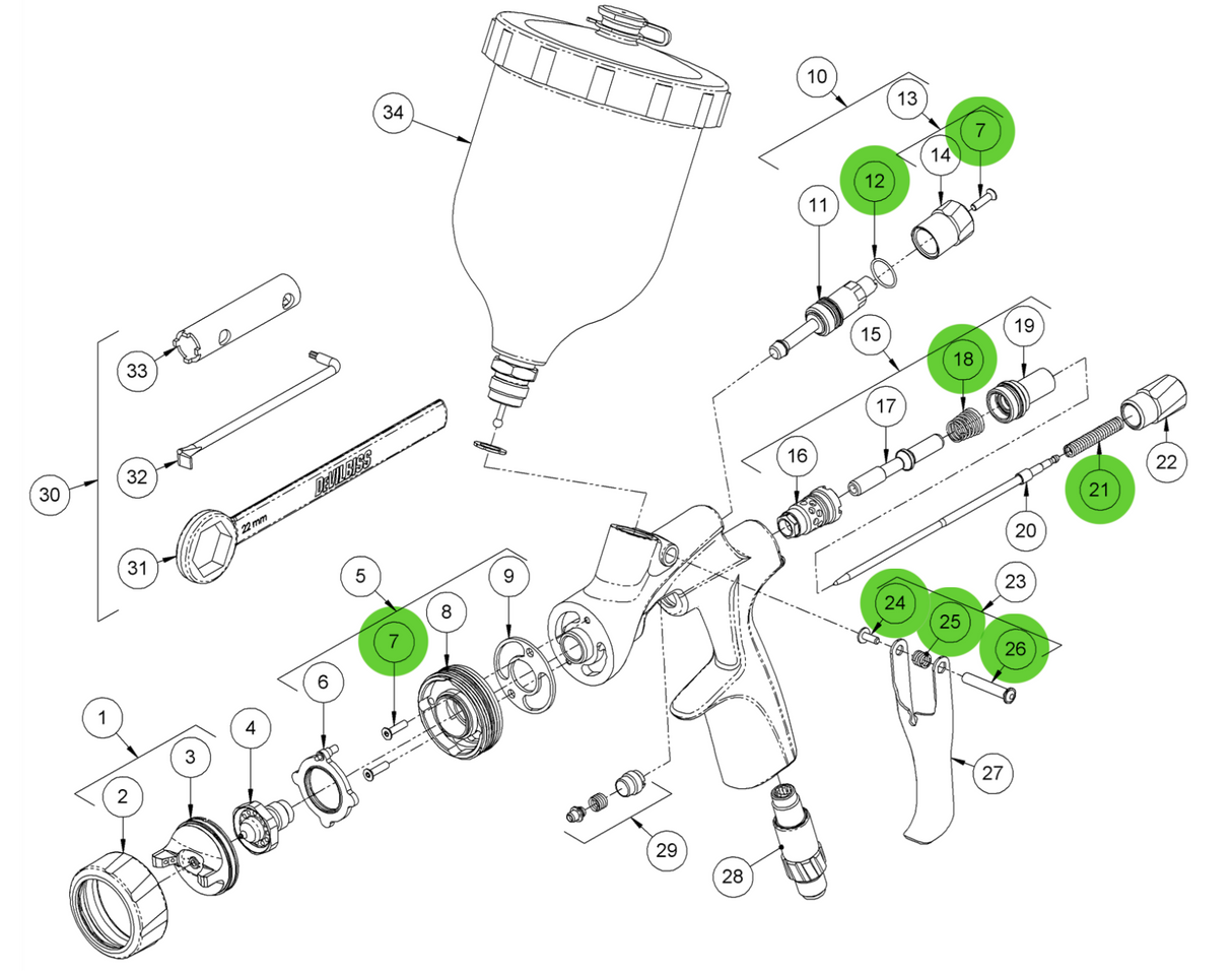 Binks DVXP & DVXG Minor Service Kit