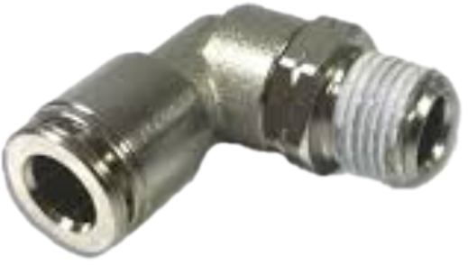 Push To Connect Tube x M.NPT 90 Degree Swivel Adapter - Nickel Plated