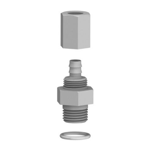 Hosco Hose and Tubing Connectors, High Performance Non-Conductive, BSPP Style, Tube Dimension x British Straight Male (Various Size Options)