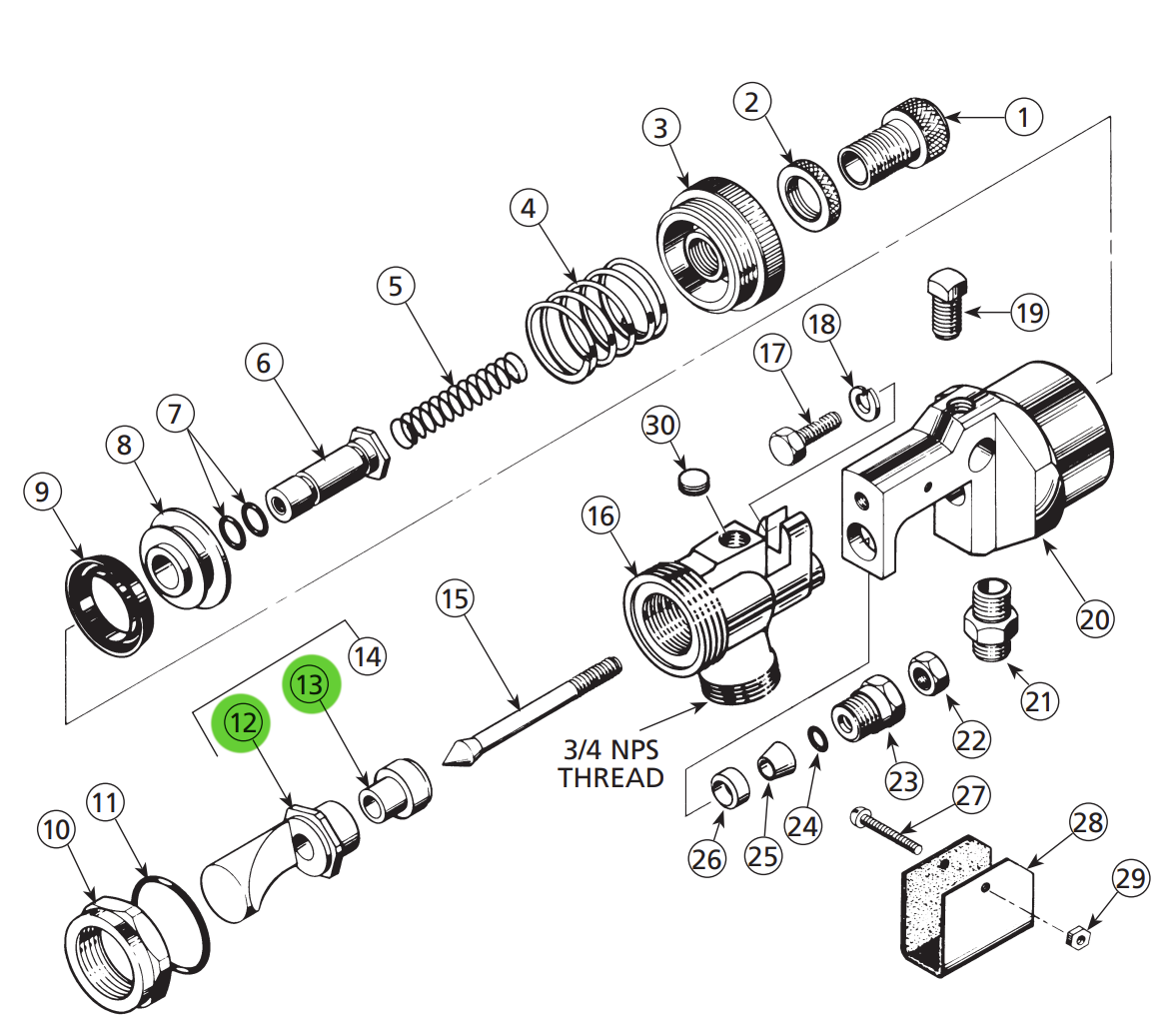 Binks 45-101 Deflector Nozzle W/ 4 Inserts
