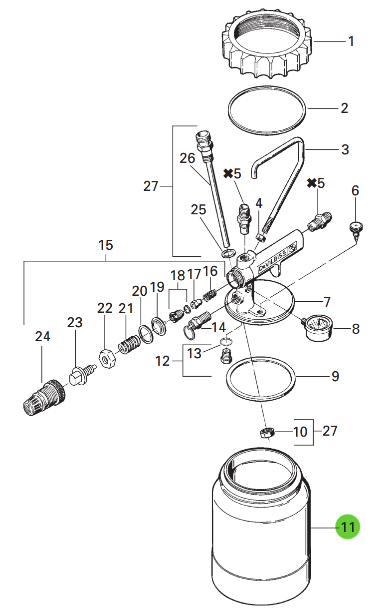 DeVilbiss KB-422 KB Cup Assembly 2QT.