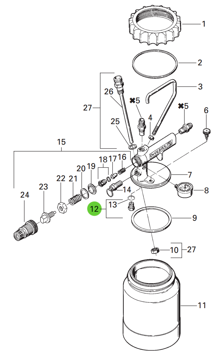 DeVilbiss KB-432-K3 KB Check Valve Assembly (Kit of 3)