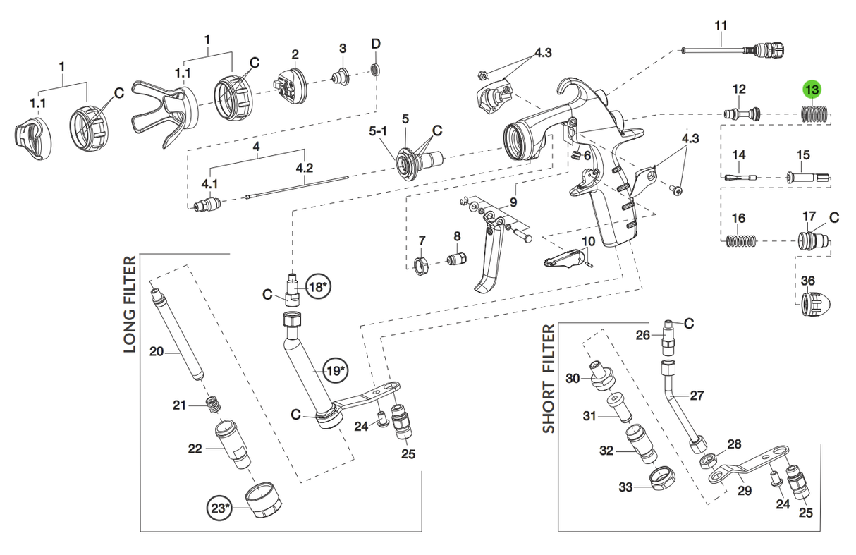 Anest Iwata 93004330 Air Valve Spring; MSGS200