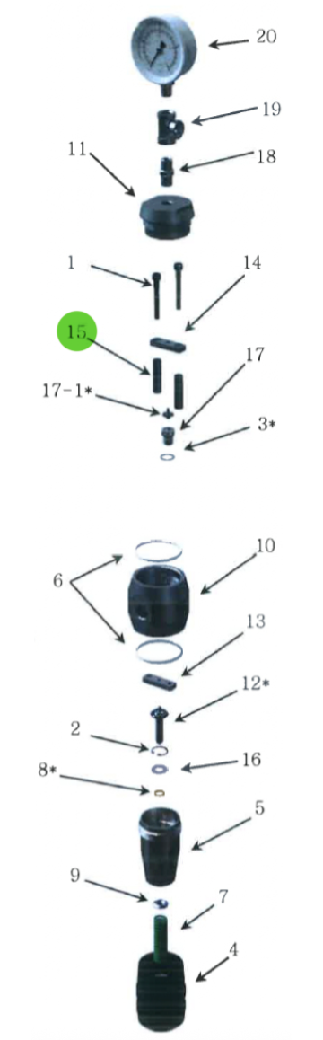 Spacer Bar; High-Pressure Fluid Regulator