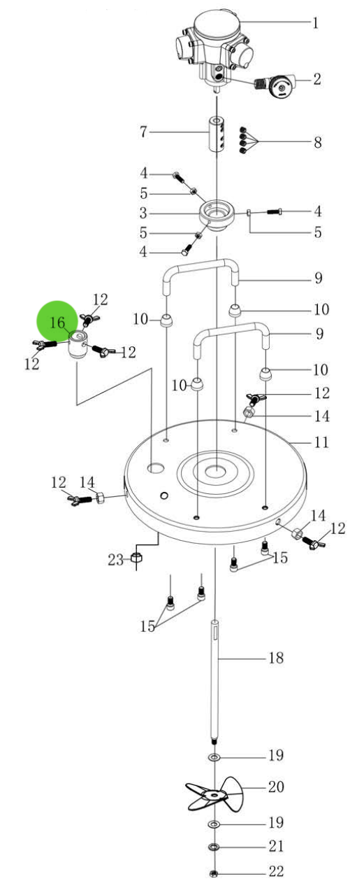 Total Finishing Pipe Fixing Seat; For 5 Gallon Agitator