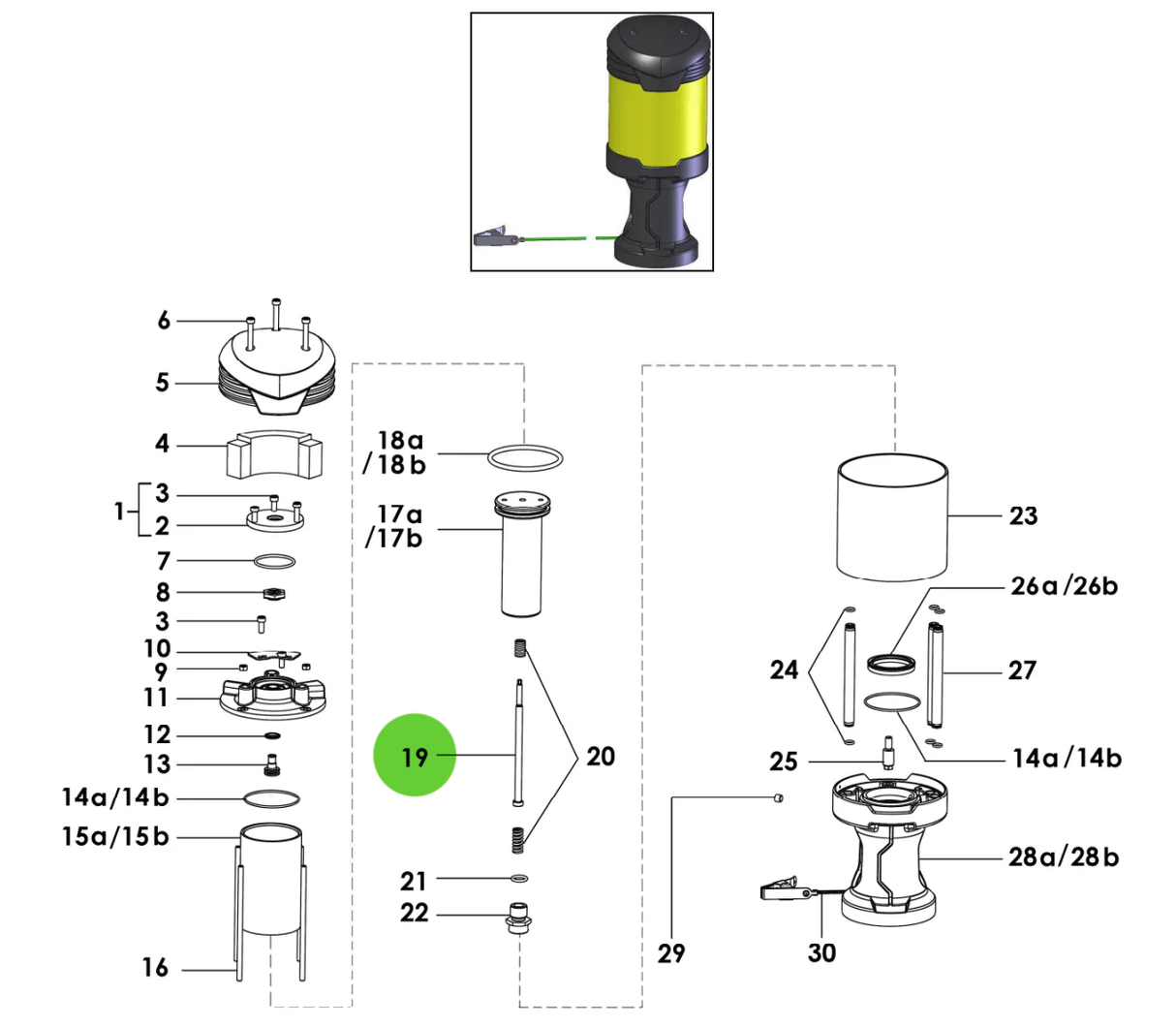 Sames® 144-130-006 Control Rod Assembly; 15C & 30C Airmix® Paint Pumps