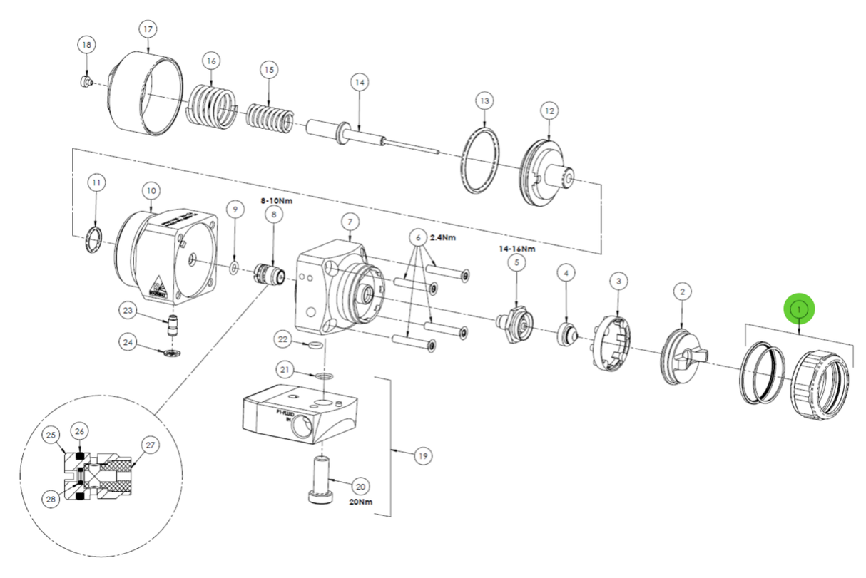 Binks 54-6029-K Retaining Ring With Seals